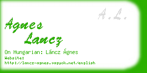 agnes lancz business card