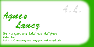 agnes lancz business card